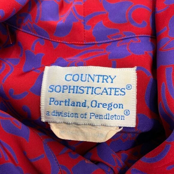 VINTAGE COUNTRY SOPHISTICATES by Pendleton long sleeve blouse - Picture 4 of 4